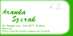 aranka szirak business card